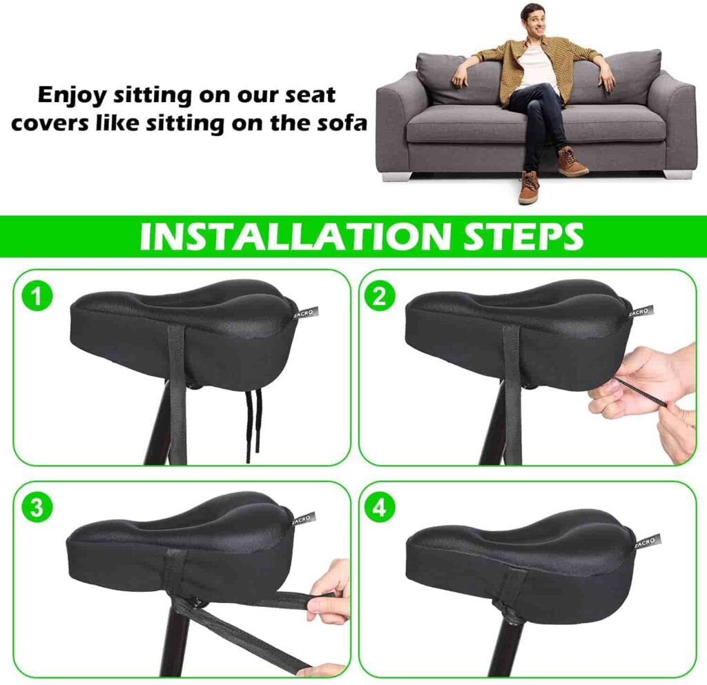 How to installation Zacro Gel Bike Seat Cover